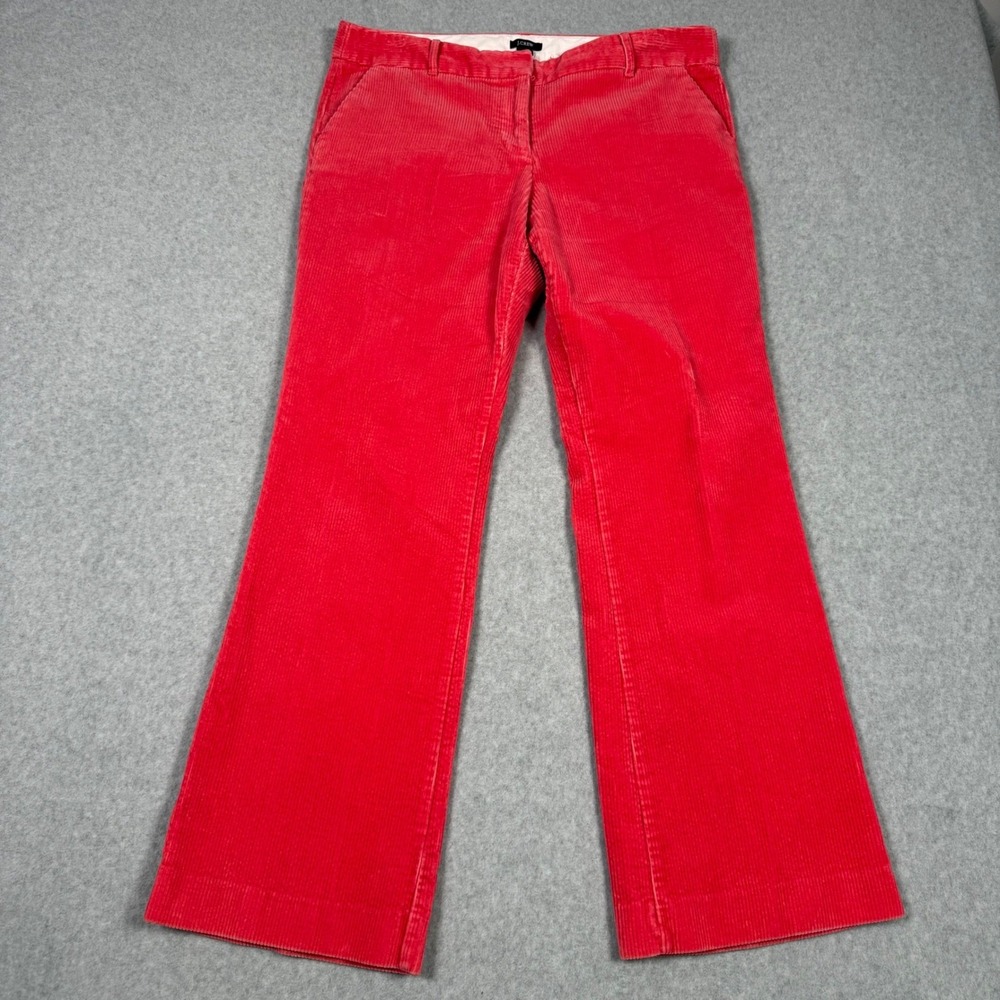 Vintage Y2K J.Crew Coral Corduroy Low Rise Wide Leg Preppy Academia Pants 12
